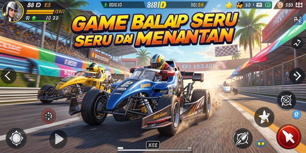 Gameplay Racing seru dalam 88ID dengan grafik menakjubkan.