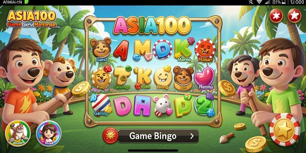 Screenshot ASIA100 menampilkan gameplay Bingo yang seru dan interaktif.