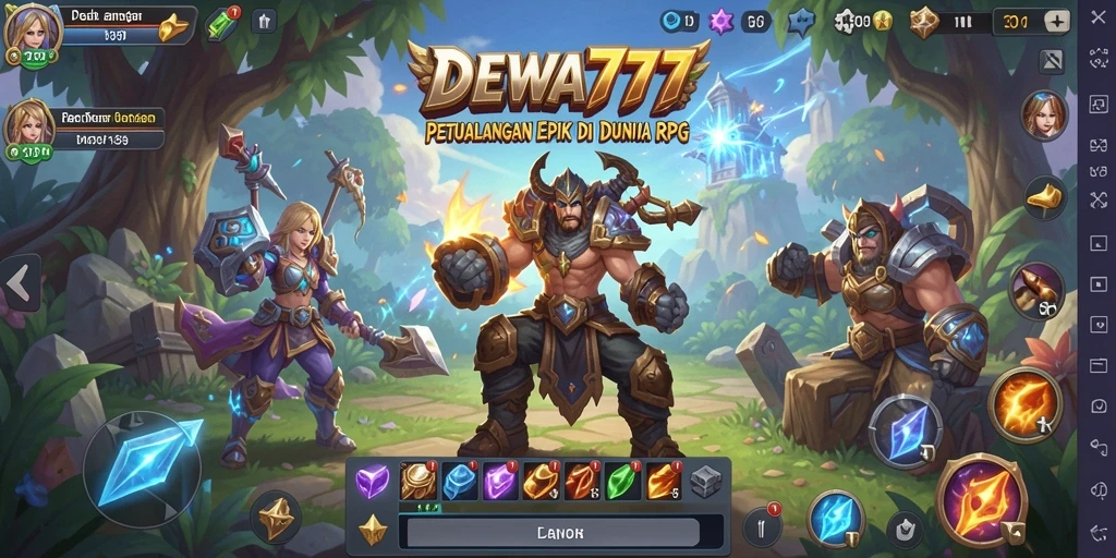 Tangkapan layar gameplay DEWA777 menampilkan aksi seru dalam petualangan RPG.