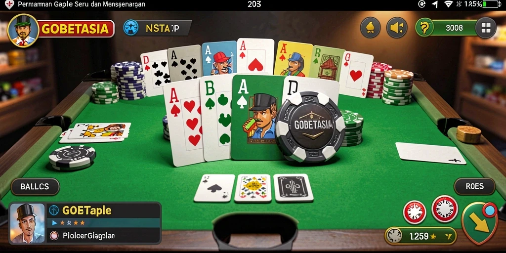Tampilan gameplay seru GOBETASIA yang menampilkan permainan Gaple.