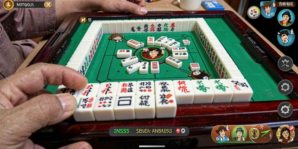 Tampilan gameplay menarik dari INS55 dengan ubin Mahjong berwarna.