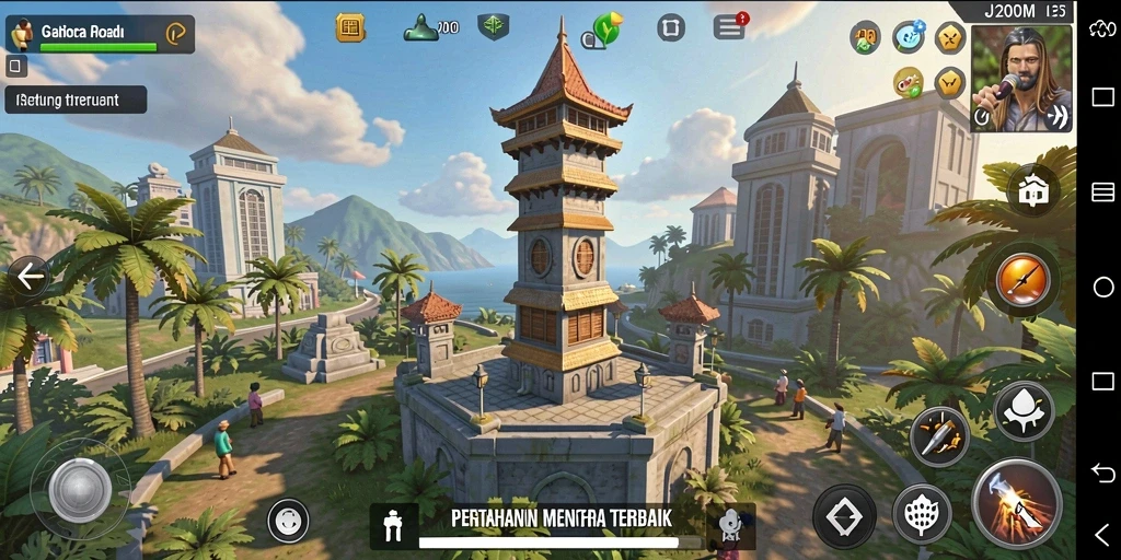 Tampilan gameplay menarik dari J200M dalam aksi Tower Defense.