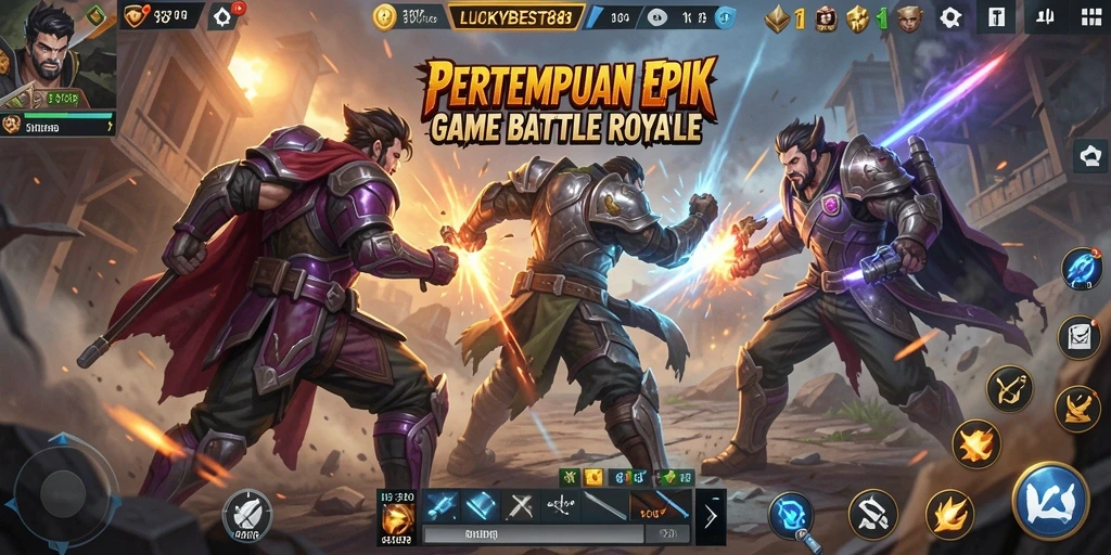 Tampilan gameplay seru dari LUCKYBEST88 dalam pertempuran Battle Royale.