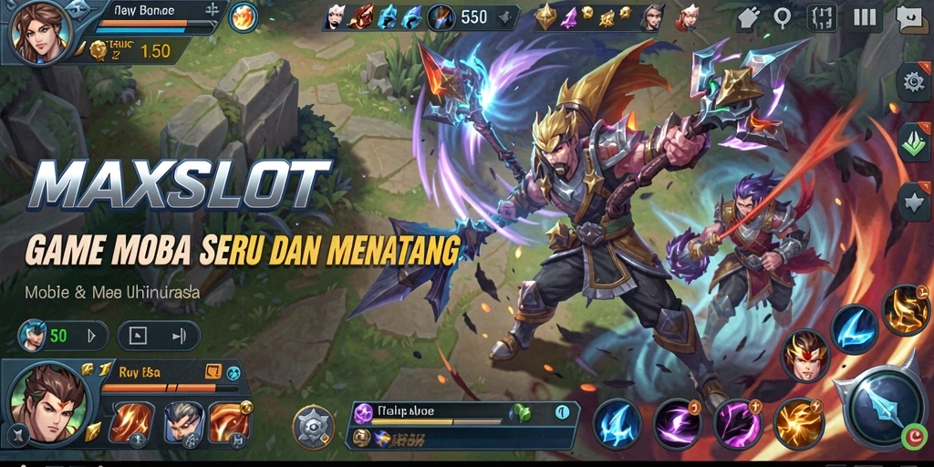Screenshot gameplay <strong>MAXSLOT</strong> yang menunjukkan pertandingan seru dan taktik tim.