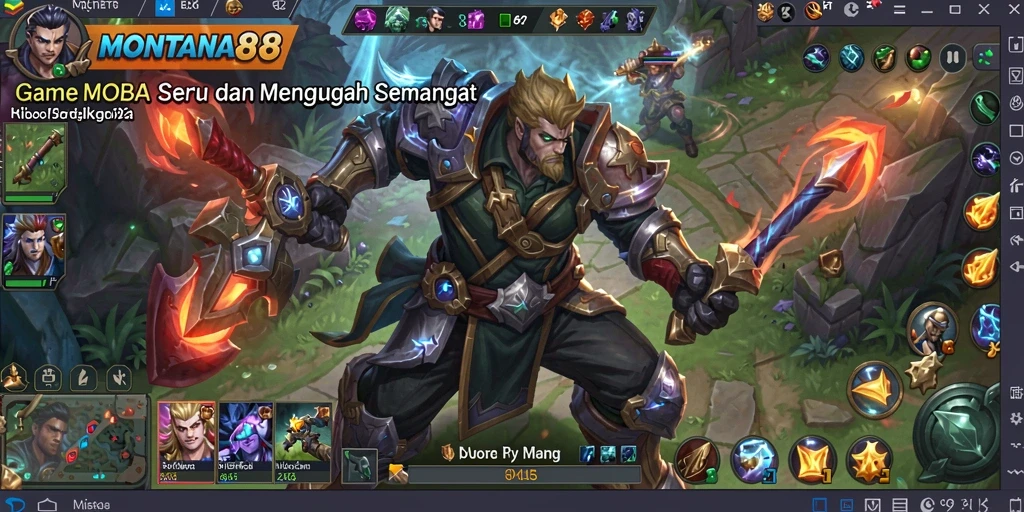 Gameplay seru MONTANA88 dengan aksi MOBA menegangkan.