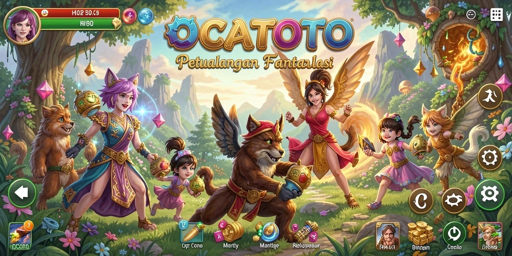 Screenshot menarik dari gameplay RPG OCATOTO yang menampilkan pertarungan epik.