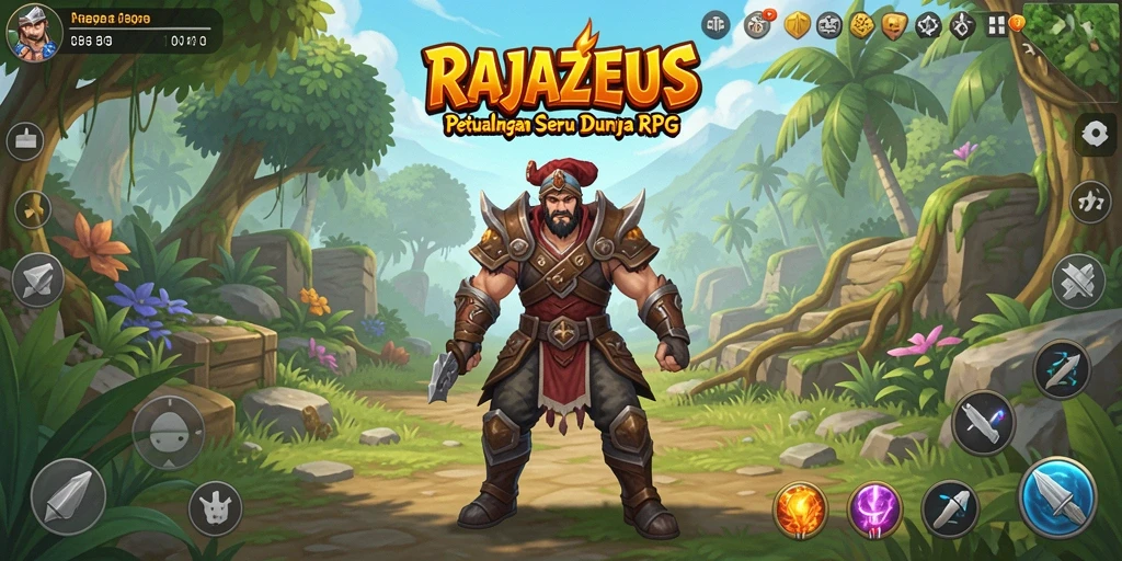 Gameplay RAJAZEUS yang mendebarkan dengan karakter dan pertarungan yang epik.
