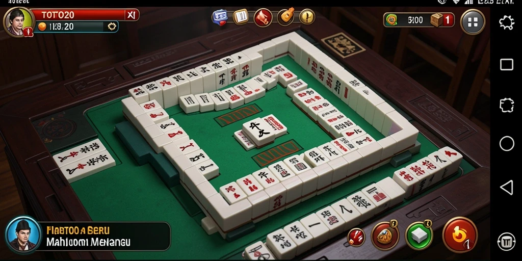 Screenshot utama TOTO20 menampilkan gameplay Mahjong yang menarik.